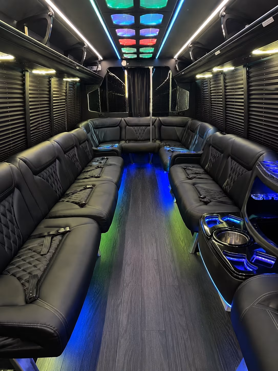 pasadena 20 passenger party bus interior