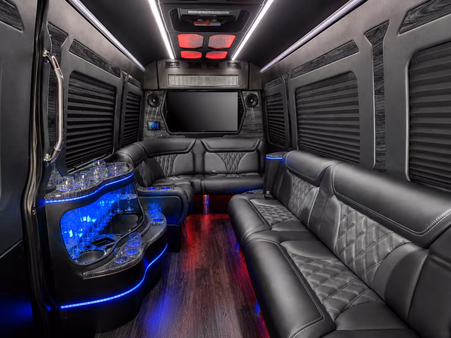 pasadena 40 passenger party bus interior
